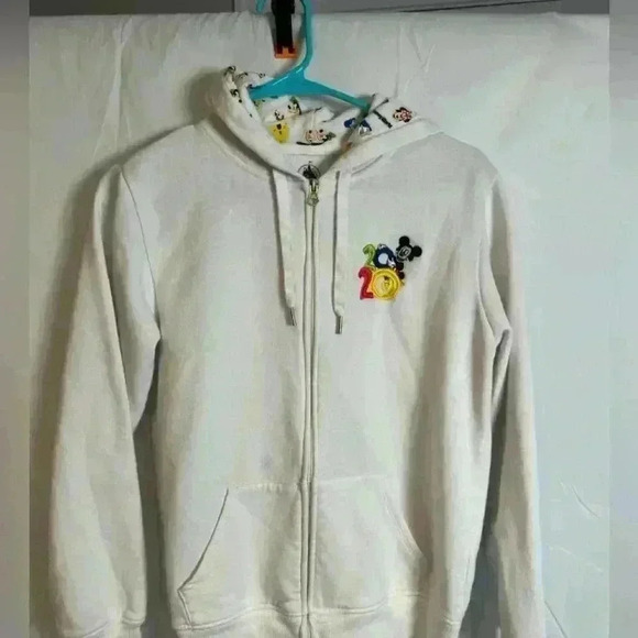 DISNEY PARKS 2020 Logo White Jacket with Hood (Size M) - Picture 1 of 9